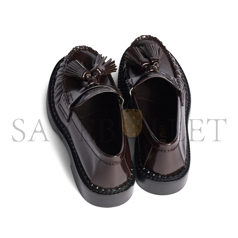 MIU MIU TASSEL LOAFERS IN POLISHED LEATHER 5D497E MIU MIU TASSEL LOAFERS IN POLISHED LEATHER 5D497E
